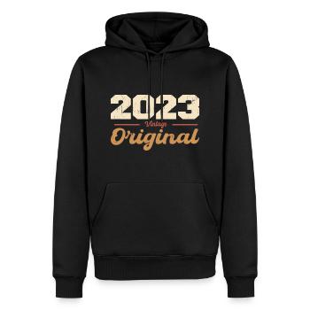 2023 Vintage Anniversaire Rétro Cadeau 2023 - Sweat à capuche Premium bio Homme - noir - Devant - Nico (187cm)