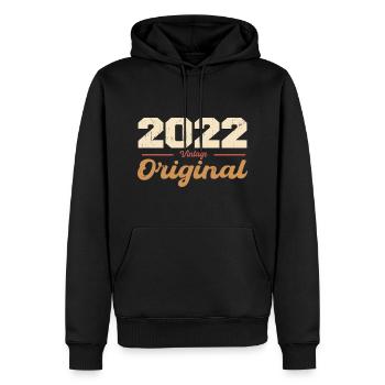2022 Vintage Anniversaire Rétro Cadeau 2022 - Sweat à capuche Premium bio Homme - noir - Devant - Nico (187cm)