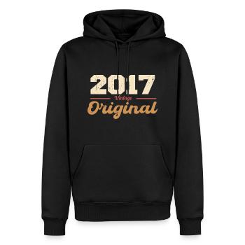 2017 Vintage Anniversaire Rétro Cadeau 2017 - Sweat à capuche Premium bio Homme - noir - Devant - Nico (187cm)