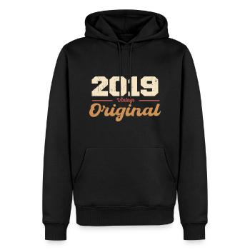 2019 Vintage Anniversaire Rétro Cadeau 2019 - Sweat à capuche Premium bio Homme - noir - Devant - Nico (187cm)