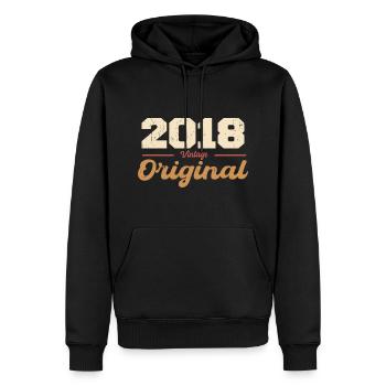2018 Vintage Anniversary Retro Gift 2018 - Men’s Premium Organic Hoodie - black - Front - Nico (187cm)