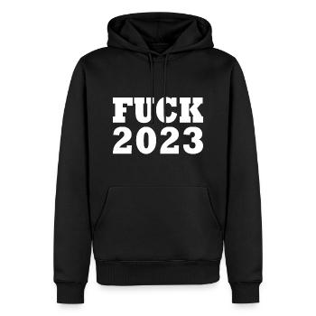 Fuck 2023 - Männer Premium Bio Hoodie - Schwarz - Vorne - Nico (187cm)