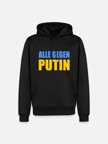 Alle gegen putin - Männer Premium Bio Hoodie - Schwarz
