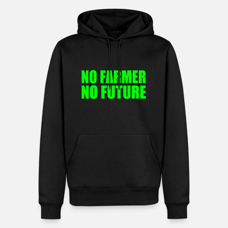 no farmer no future - Männer Premium Bio Hoodie - Schwarz
