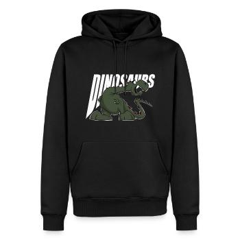 Drôle de chemise Dino, Dinosaures, Enfants, Autocollants - Sweat à capuche Premium bio Homme - noir - Devant - Nico (187cm)