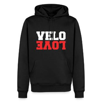 Love Velo Fahrradfahrrad - Männer Premium Bio Hoodie - Schwarz - Vorne - Nico (187cm)