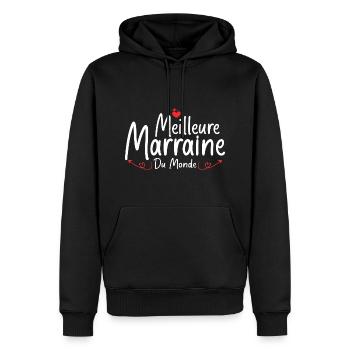 La Meilleure Marraine Du Monde - Sweat à capuche Premium bio Homme - noir - Devant - Nico (187cm)