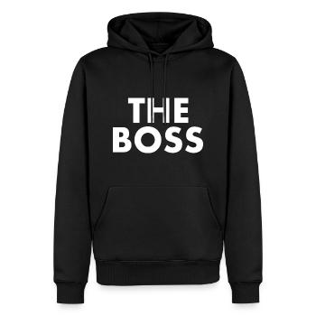 The boss - Sweat à capuche Premium bio Homme - noir - Devant - Nico (187cm)