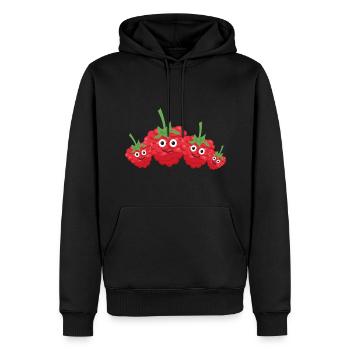 himbeeren,familie,beeren,himbeere - Männer Premium Bio Hoodie - Schwarz - Vorne - Nico (187cm)