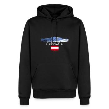 Steinplatte,montagne,montagne,Autriche,domaine skiable,ski - Sweat à capuche Premium bio Homme - noir - Devant - Nico (187cm)