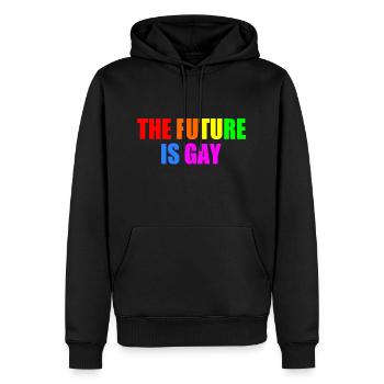 The future is gay - Männer Premium Bio Hoodie - Schwarz - Vorne - Nico (187cm)