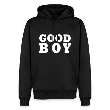 Good boy - Männer Premium Bio Hoodie - Schwarz - Vorne - Nico (187cm)