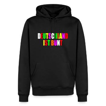 Deutschland ist bunt - Männer Premium Bio Hoodie - Schwarz - Vorne - Nico (187cm)