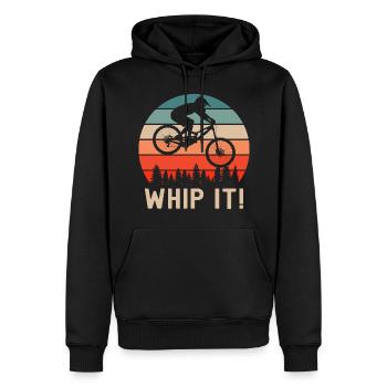 Whip It Mountain Bike Vélo Vtt Descente - Sweat à capuche Premium bio Homme - noir - Devant - Nico (187cm)