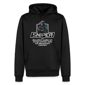 Sniper - Männer Premium Bio Hoodie - Schwarz - Vorne - Nico (187cm)