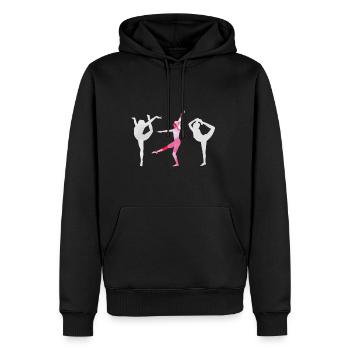 Gymnaste, Yoga,Sports,Exercices,Danse,Gymnastique - Sweat à capuche Premium bio Homme - noir - Devant - Nico (187cm)