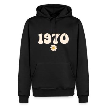 1970 - Cadeau né en 1970 - Sweat à capuche Premium bio Homme - noir - Devant - Nico (187cm)