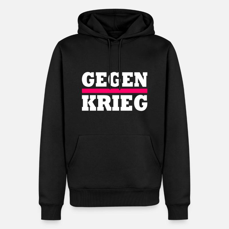 Gegen krieg - Männer Premium Bio Hoodie - Schwarz