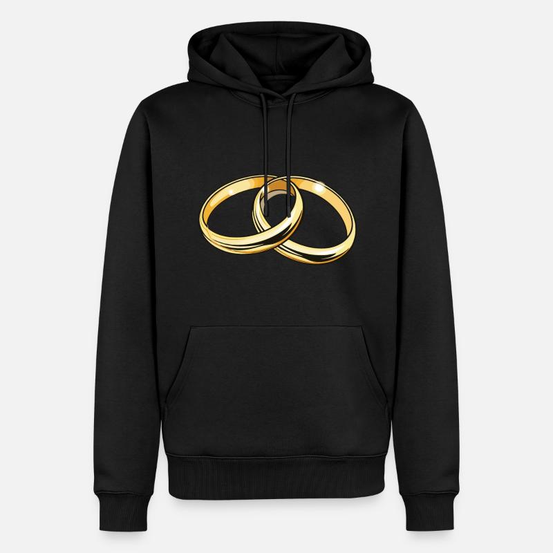 Anneaux de mariage symbole mariage - Sweat à capuche Premium bio Homme - noir