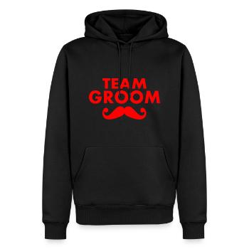 Team groom - Sweat à capuche Premium bio Homme - noir - Devant - Nico (187cm)