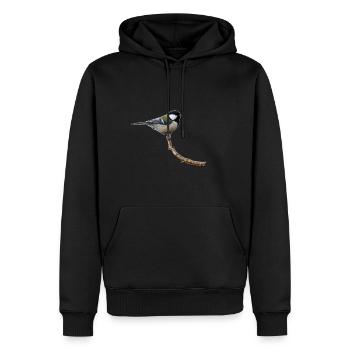 Kohlmeise - Männer Premium Bio Hoodie - Schwarz - Vorne - Nico (187cm)