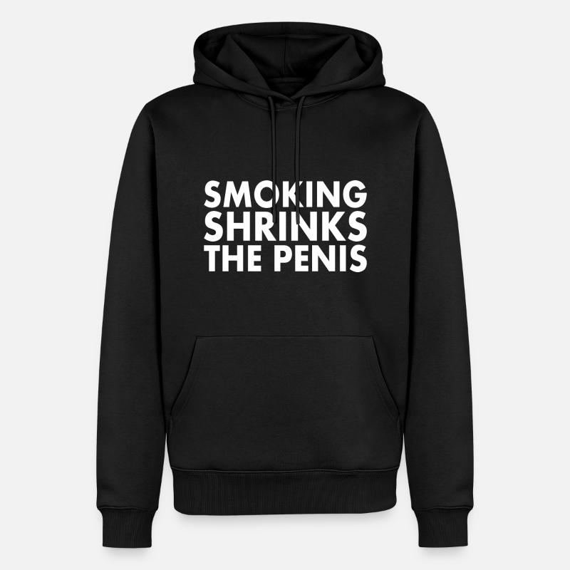 Smoking shrinks the penis - Männer Premium Bio Hoodie - Schwarz