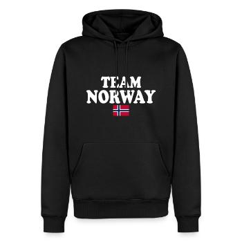 Team norway - Sweat à capuche Premium bio Homme - noir - Devant - Nico (187cm)