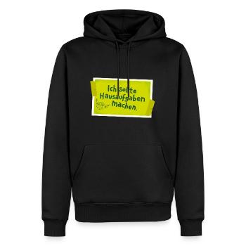 KoboldKroniken Ich Sollte Hausaufgaben Machen - Männer Premium Bio Hoodie - Schwarz - Vorne - Nico (187cm)