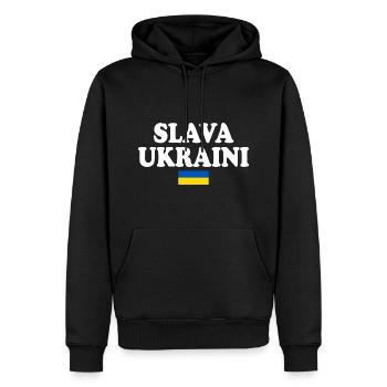Slava ukraini - Männer Premium Bio Hoodie - Schwarz - Vorne - Nico (187cm)