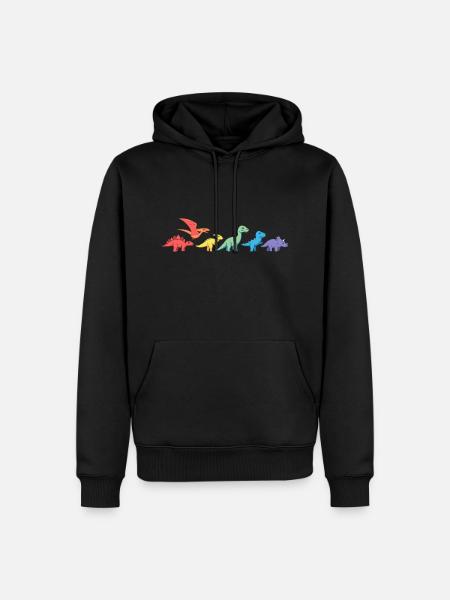 Rainbow Dinos - Men’s Premium Organic Hoodie - black