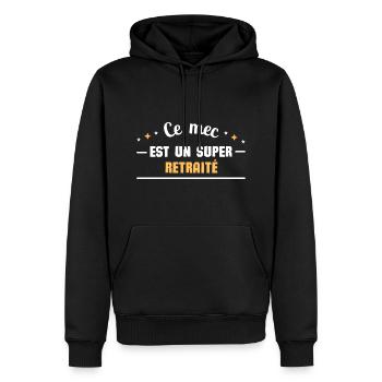 Ce mec est un super retraité - cadeau - Sweat à capuche Premium bio Homme - noir - Devant - Nico (187cm)