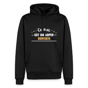 Ce mec est un super dentiste - Sweat à capuche Premium bio Homme - noir - Devant - Nico (187cm)