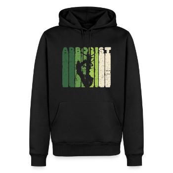 Funny Chainsaw Arborist Gift - Men’s Premium Organic Hoodie - black - Front - Nico (187cm)