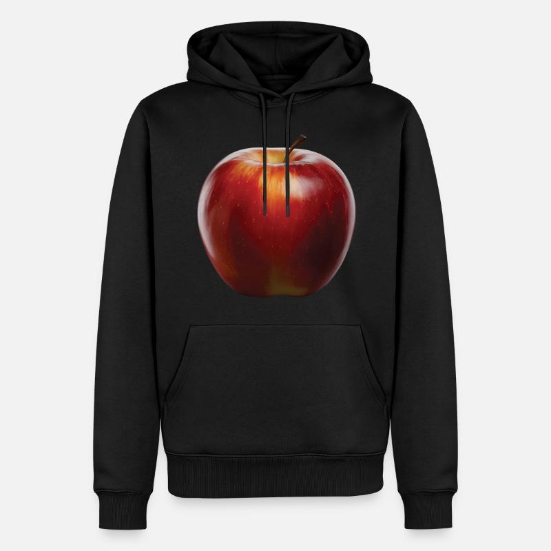 Apfel Frucht Geschenk - Männer Premium Bio Hoodie - Schwarz