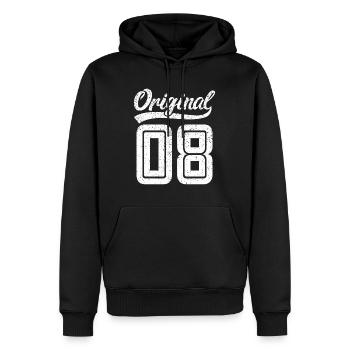 2008 Original 08 geboren 2008 - Männer Premium Bio Hoodie - Schwarz - Vorne - Nico (187cm)
