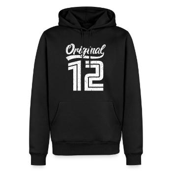 2012 Original 12 nés en 2012 - Sweat à capuche Premium bio Homme - noir - Devant - Nico (187cm)