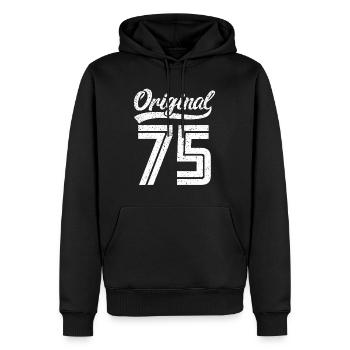 1975 Original 75 geboren 1975 - Männer Premium Bio Hoodie - Schwarz - Vorne - Nico (187cm)