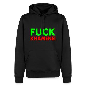 Fuck khamenei Chamenei - iran - Sweat à capuche Premium bio Homme - noir - Devant - Nico (187cm)