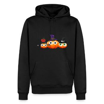 citrouille, citrouilles, famille, halloween - Sweat à capuche Premium bio Homme - noir - Devant - Nico (187cm)