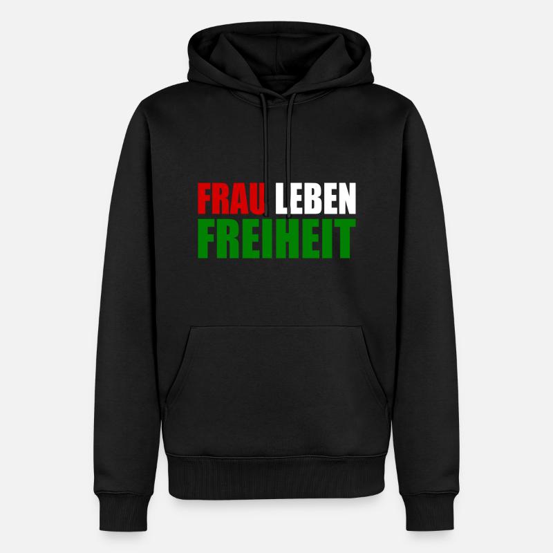 Frau leben freiheit - Männer Premium Bio Hoodie - Schwarz