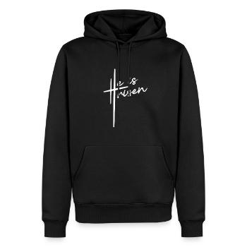 Christian Design Il est ressuscité - Sweat à capuche Premium bio Homme - noir - Devant - Nico (187cm)