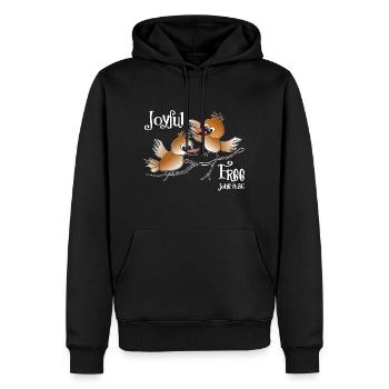 Christian Design Joyful Free Jean 8 verset 36 - Sweat à capuche Premium bio Homme - noir - Devant - Nico (187cm)