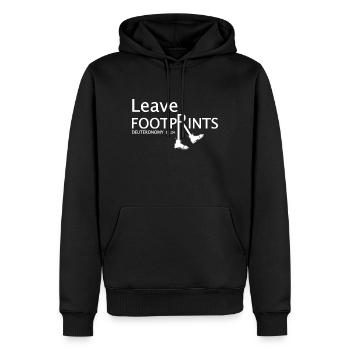 Le design chrétien laisse des empreintes Deutéronome 11: - Sweat à capuche Premium bio Homme - noir - Devant - Nico (187cm)