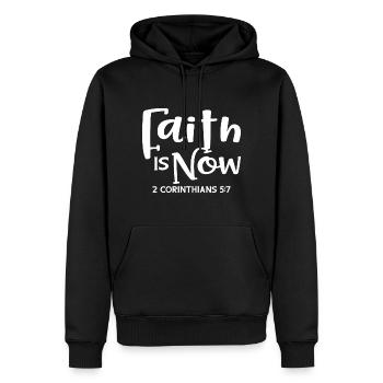 Christian Design Faith ist jetzt 2 Korinther 5 - Männer Premium Bio Hoodie - Schwarz - Vorne - Nico (187cm)
