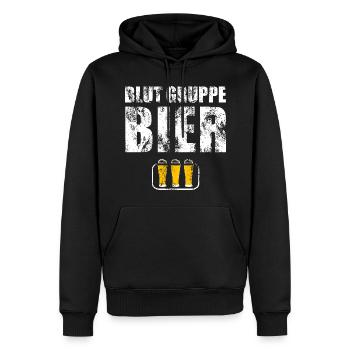 Bier Beer Alkohol Party Saufen JGA Fest - Männer Premium Bio Hoodie - Schwarz - Vorne - Nico (187cm)