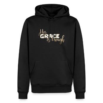 Conception chrétienne Sa grâce est suffisante - Sweat à capuche Premium bio Homme - noir - Devant - Nico (187cm)