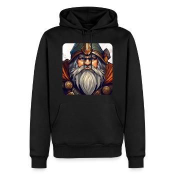 Guerrier nain fantastique - Sweat à capuche Premium bio Homme - noir - Devant - Nico (187cm)