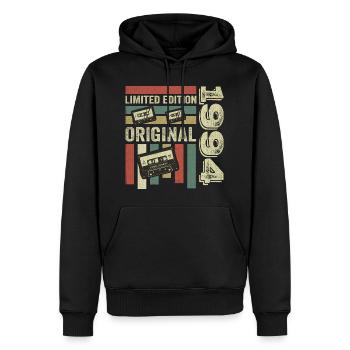 Millésime 1994 - citation d’anniversaire rétro 1994 - Sweat à capuche Premium bio Homme - noir - Devant - Nico (187cm)