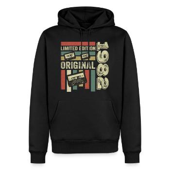 Vintage 1982 - Retro Geburtstagsspruch 1982 - Männer Premium Bio Hoodie - Schwarz - Vorne - Nico (187cm)