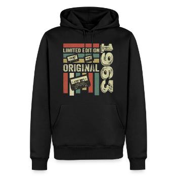 Millésime 1963 - rétro anniversaire disant 1963 - Sweat à capuche Premium bio Homme - noir - Devant - Nico (187cm)